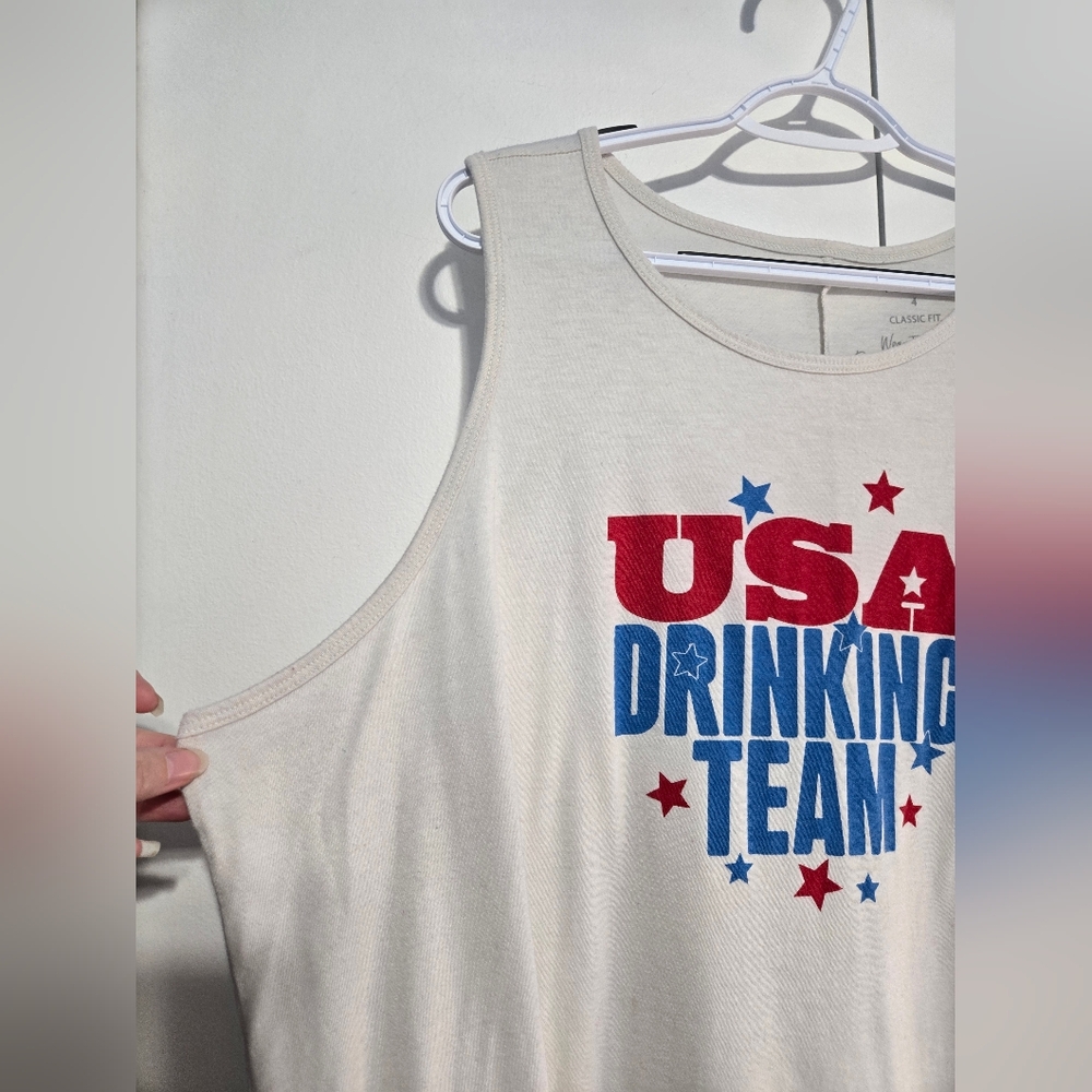 Torrid USA Drinking Team Tank Top Size 4X Graphic Sleeveless Patriotic - Picture 4 of 5